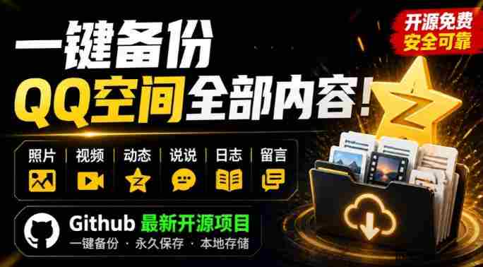 一键将你QQ空间全部内容备份下来!照片/视频/动态信息全存本地,Github最新开源项目QzoneArchive-造富网