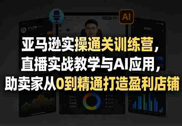 亚马逊实操通关训练营,直播实战教学与AI应用,助卖家从0到精通打造盈利店铺(更新8月8日)-造富网