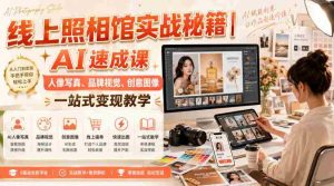 线上照相馆实战秘籍|AI速成课,人像写真、品牌视觉、创意图像一站式变现教学-造富网