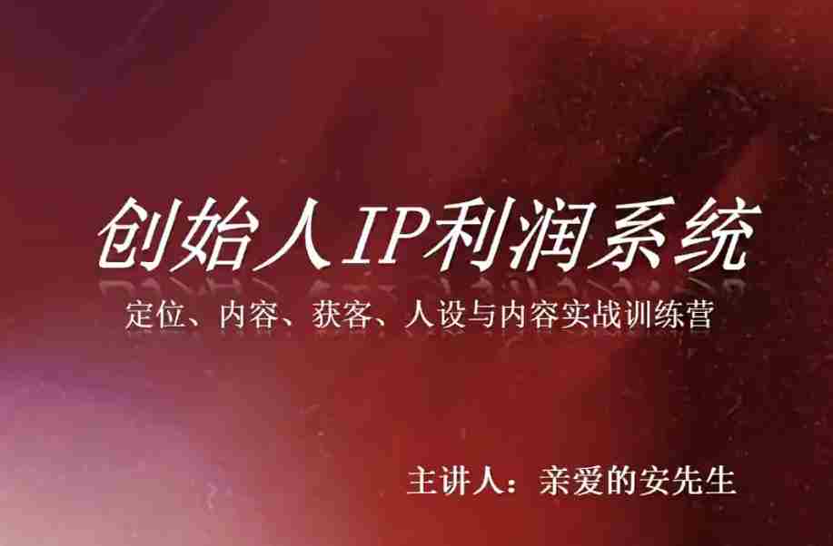创始人IP利润系统8月训练营,定位、内容、获客、人设与内容实战训练营-造富网