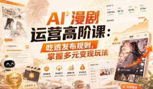 AI漫剧运营高阶课:吃透发布规则,掌握多元变现玩法-造富网