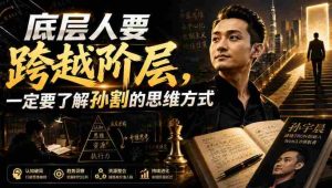 付费文章:底层人要跨越阶层,一定要了解孙割的思维方式-造富网