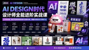 (20195期)2026AI DESIGN时代设计师全能进阶实战课:从字体创意、版式布局到电商包装与品牌全案,掌握AI商业设计完整方法-造富网