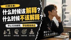 (20223期)付费文章:什么时候该解释?什么时候不该解释?-造富网