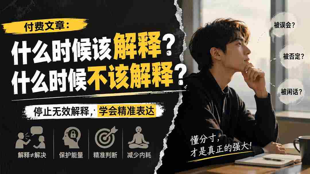 （20223期）付费文章：什么时候该解释？什么时候不该解释？-造富网