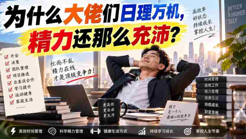 付费文章:为什么大佬们日理万机,精力还那么充沛?-造富网