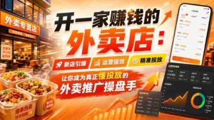 开一家賺钱的外卖店：新店引爆·运营提效·精准投放，让你成为真正懂投放的外卖推广操盘手-造富网