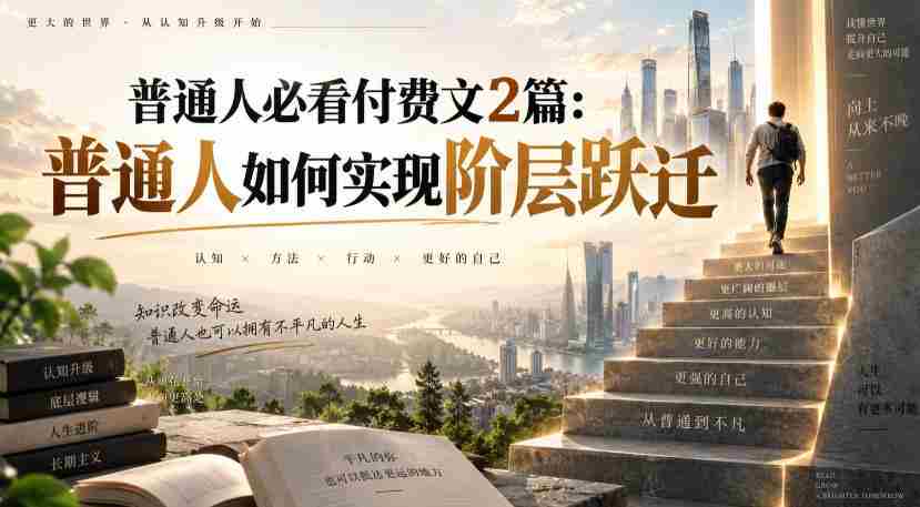 普通人必看付费文2篇：普通人如何实现阶层跃迁-造富网