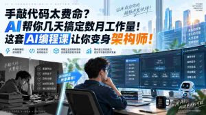 手敲代码太费命?AI帮你几天搞定数月工作量!这套AI编程课让你变身架构师!【原创双语字幕】-造富网