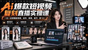 天诺老吴Ai爆款短视频复刻直播实操课，一比一还原爆款视频，动作，表情，细节，都1比1-造富网