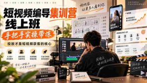 短视频编导集训营线上班，手把手实操带冻，投放才是短视频获客的核心-造富网
