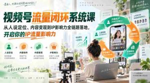 视频号流量闭环系统课，从人设定位、内容变现到IP影响力全链路落地，开启你的IP流量影响力-造富网