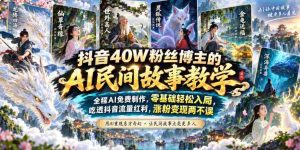 抖音40W粉丝博主的AI民间故事教学,全程AI免费制作,零基础轻松入局,吃透抖音流量红利,涨粉变现两不误-造富网
