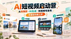 AI短视频启动营,从找爆款·AI生成·到视频号发布,零基础也能上手-造富网