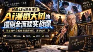 抖音43W粉丝博主Ai漫剧大树的漫剧制作全流程实战课,零基础小白轻松做漫剧短片,涨粉变现-造富网