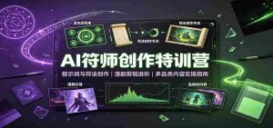 AI符师创作特训营:提示词与符法创作,漫剧剪辑进阶,多品类内容实操指南-造富网