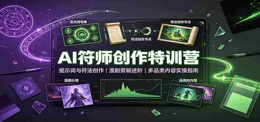 AI符师创作特训营:提示词与符法创作,漫剧剪辑进阶,多品类内容实操指南-造富网