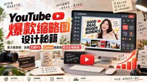 YouTube爆款缩略图设计秘籍,某油管大佬(610万订阅者)亲授,全程无需PS,Canva就能做高点击缩略图!【原创双语字幕】-造富网