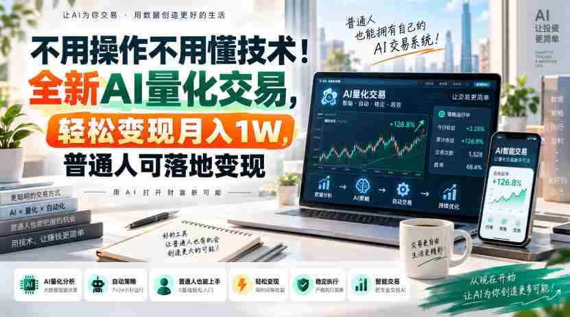 不用操作不用懂技术!全新AI量化交易,轻松变现月入1W,普通人可落地变现!【揭秘】-造富网