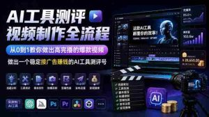 从零开始打造爆款AI测评视频,掌握全流程,轻松实现高完播率,开启广告收益之旅-造富网