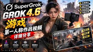 Grok 4.6 也能做游戏?第一人称作战视频实测|玩法详细讲解-造富网