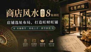 店铺风水布局全攻略:8节自学课程,教你选址秘籍,打造财富磁场实操教学-造富网