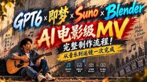探索GPT6×与Suno的梦幻融合:Blender助阵,AI驱动电影级MV全流程制作!音乐与镜头一气呵成!-造富网