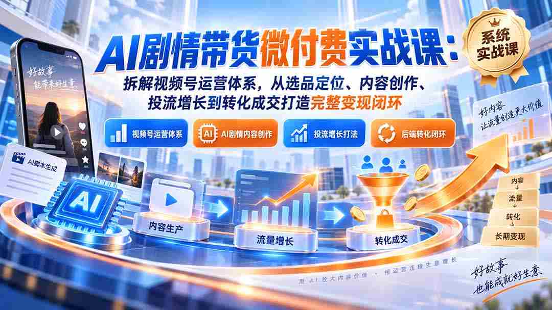 揭秘视频号AI剧情带货攻略:全方位解析选品策略、创意内容制作、精准投放技巧及转化策略,助你打造高效变现全链条-造富网
