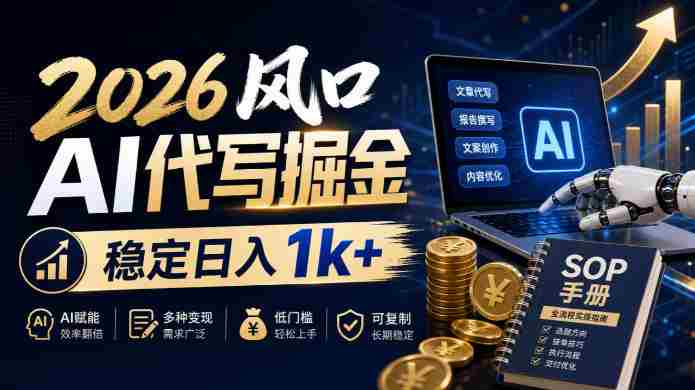 2026年AI创作浪潮下,日赚千金不是梦,独家SOP指南助力,让AI文案变现成为现实,紧跟时代潮流!-造富网