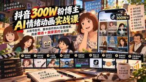 抖音百万粉丝达人揭秘：AI情绪动画制作全攻略，涵盖账号运营、剧本编写及AI生成视频，解锁精选内容与独家签约之道-造富网