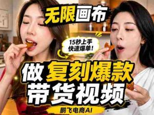 无限画布复刻二创带货视频搭建教学，实操教学，一键复刻爆款带货视频-造富网