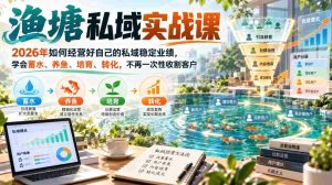 2026年渔塘私域经营秘籍:构建稳定业绩,掌握蓄水养鱼之道,告别客户一次性消费-造富网