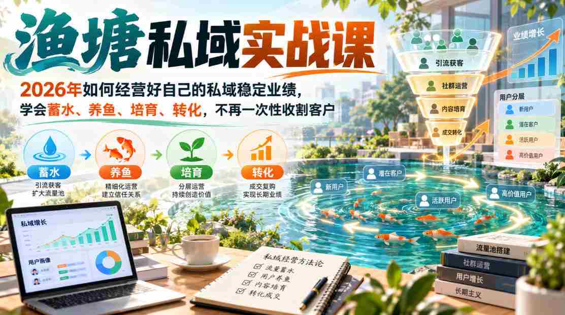 2026年渔塘私域经营秘籍:构建稳定业绩,掌握蓄水养鱼之道,告别客户一次性消费-造富网