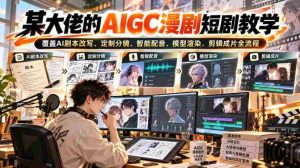某大佬的AIGC漫剧短剧教学,覆盖AI剧本改写、定制分镜、智能配音、模型渲染、剪辑成片全流程-造富网